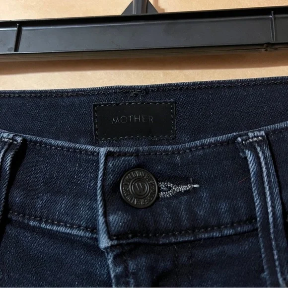 Mother The Hustler Ankle Fray Jeans Night in Paris High Rise Flare Denim Size 28